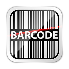 Barcode icon with red laser beam vector illustration