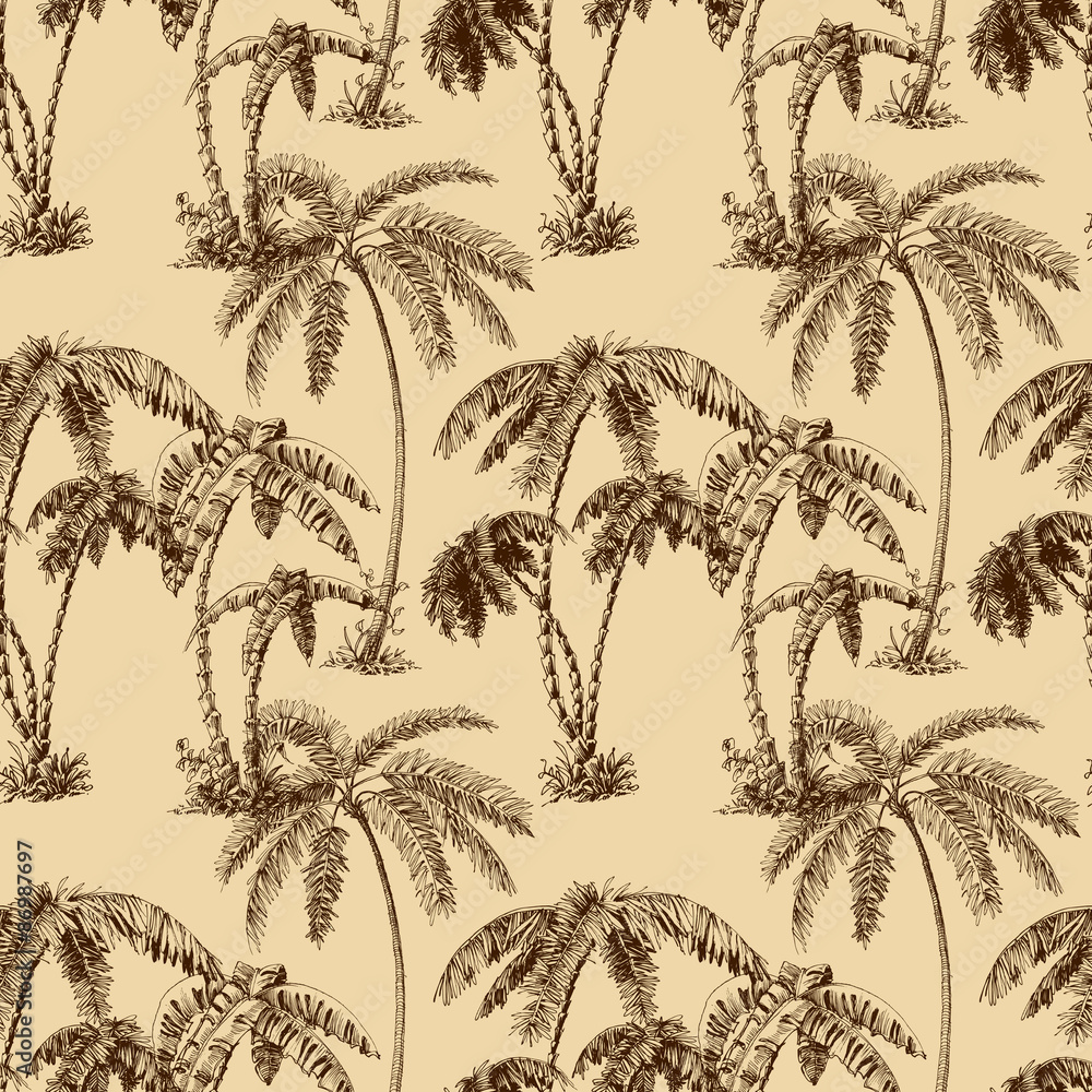 Aufkleber palm trees seamless pattern