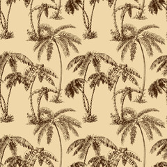 Palm trees seamless pattern