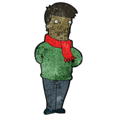 cartoon man wearing scarf