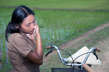 Peasant in the rice field