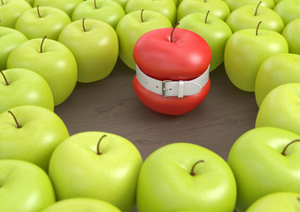 Apfel Gürtel enger schnallen rot