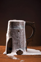 Mug of fresh beer.