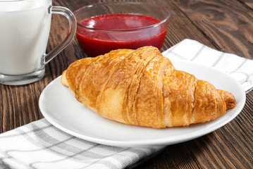 Croissant close up.