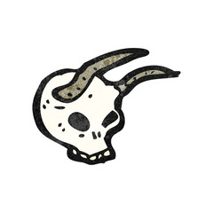 cartoon horned skull
