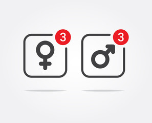Female & Male Notification Icons
