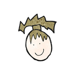 child's drawing of a happy female face