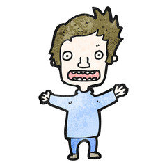 cartoon worried boy