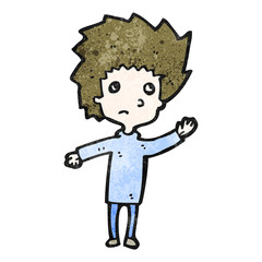 cartoon worried boy