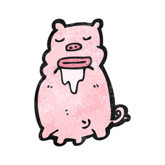 cartoon gross pig