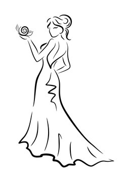 recommend clip art: silhouette of a beautiful woman in a long dress.
                    