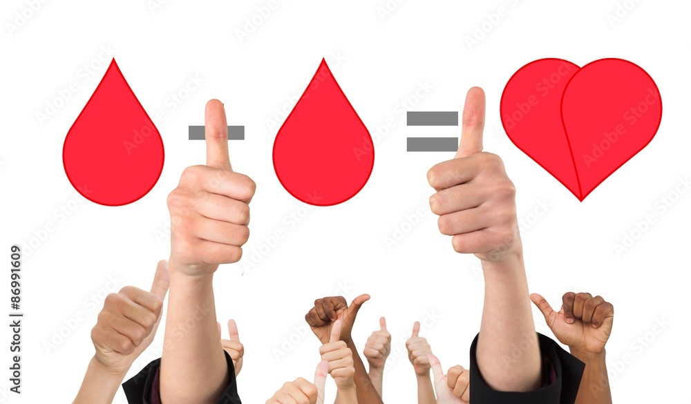 Poster composite image of hands showing thumbs up