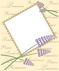 beautiful and tender template in the style of Provence with lavender.