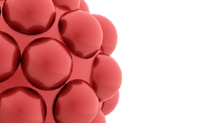 Red abstract spheres background