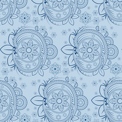 seamless pattern with floral element, pattern swatches included.