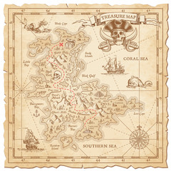 Hi detail Vector Treasure Map