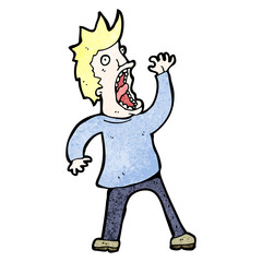 cartoon terrified man