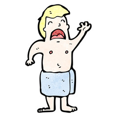 cartoon man in towel