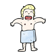 cartoon man in towel