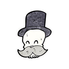 cartoon skull with mustache