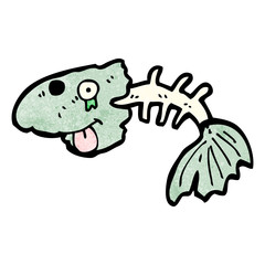 cartoon fish bones
