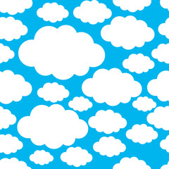 Seamless pattern with white clouds