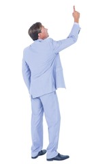 Handsome businessman gesturing with hands