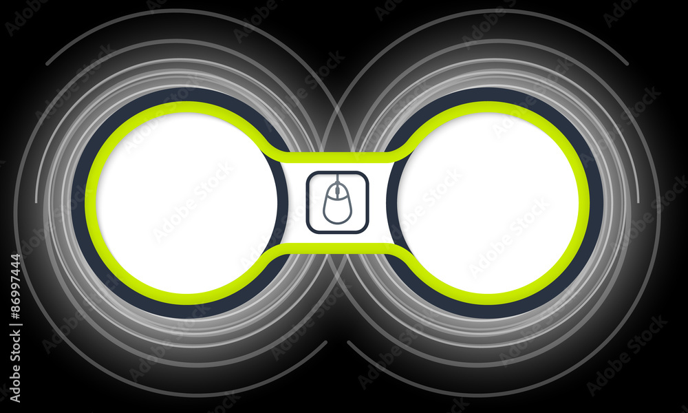 Fototapete Two colored circular frames for your text and mouse