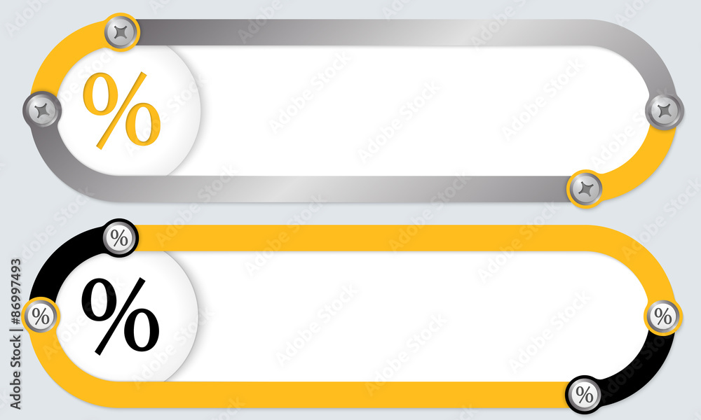 Poster two abstract frames for your text and percent symbol