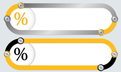 Obraz premium Two abstract frames for your text and percent symbol