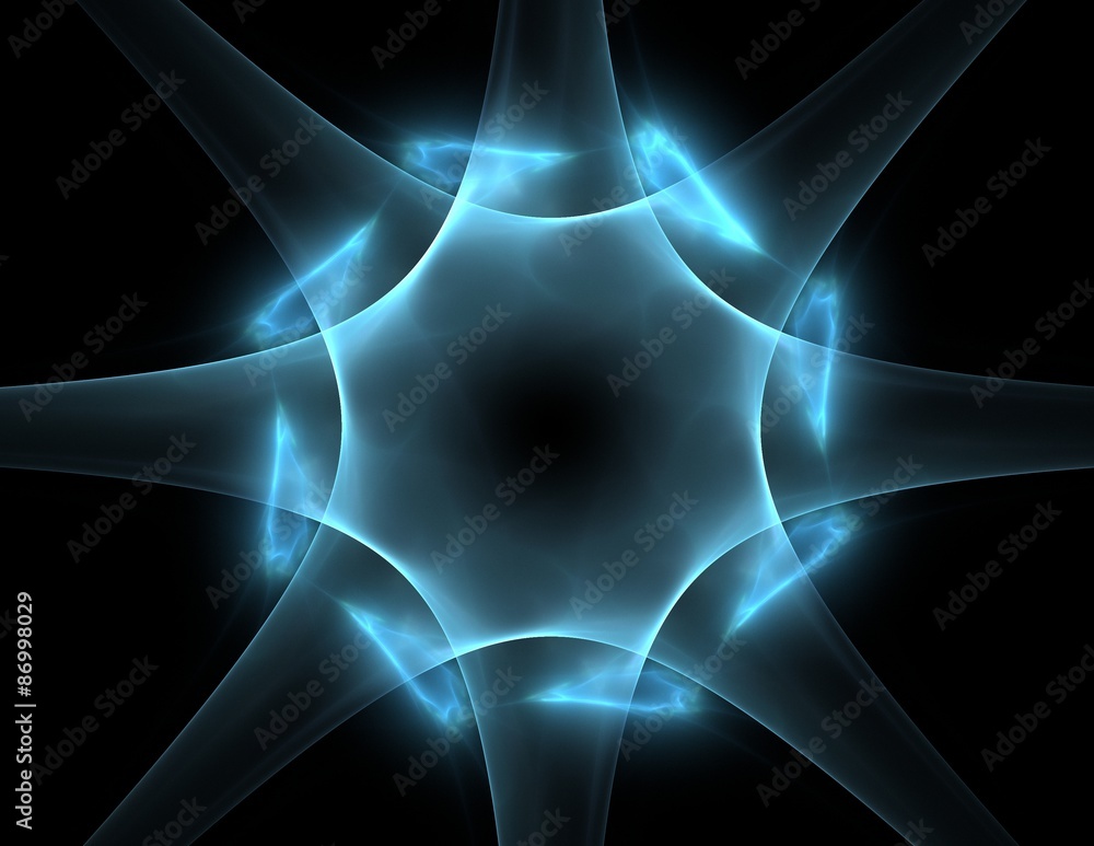 Poster fractal radial pattern on the subject of science, technology and design