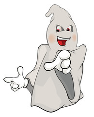 Illustration of a cute cartoon ghost
