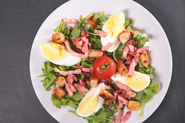 salad with egg,bacon and tomato