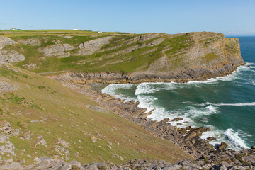 Mewslade Bay The Gower peninsula Wales UK near Rhossili 