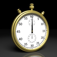 Golden chronometer, isolated on black background