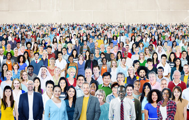 Naklejka premium Large Group of Diverse Multiethnic Cheerful Concept