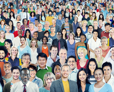 Large Group of Diverse Multiethnic Cheerful People Concept