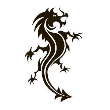 Stencil black dragon