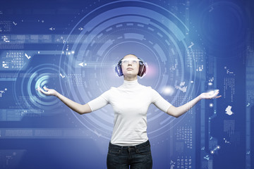 Girl and technologies of the future