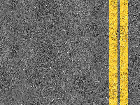 Fototapeta Asphalt with double yellow lines