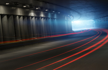 Fototapeta na wymiar Traffic in tunnel