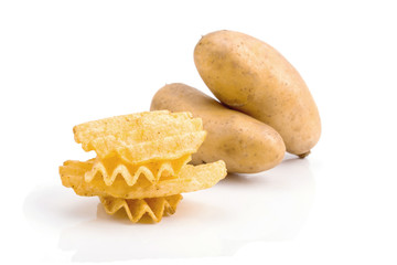 heap of potato chips with paprika