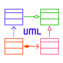 UML diagram vector illustration, isolated on white background - 87004617