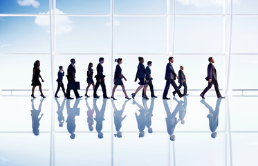 Business People Walking Office Concept