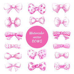 Vector watercolor bows
