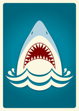 Shark jaws.Vector background illustration