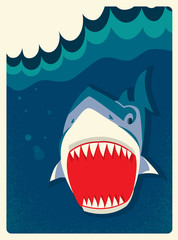 Fototapeta premium Danger Shark vector illustration