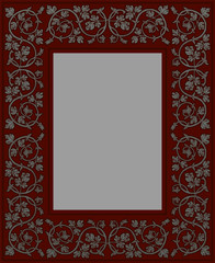 Ornament of interwoven stems, foliage and flowers. Vector page decoration