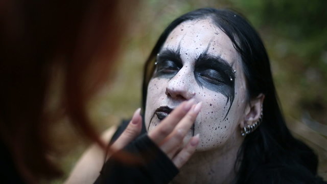 Artistic makeup for footages actors about Paganism.