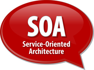 SOA acronym definition speech bubble illustration